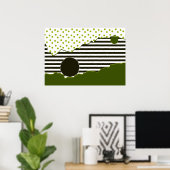 Abstract Groen Patroon & Stippen Poster (Thuiskantoor)