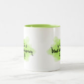 Abstract groen planten- de Plant whisker Tweekleurige Koffiemok (Center)