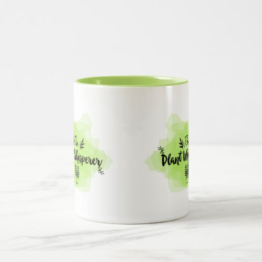 Abstract groen planten- de Plant whisker Tweekleurige Koffiemok (Center)