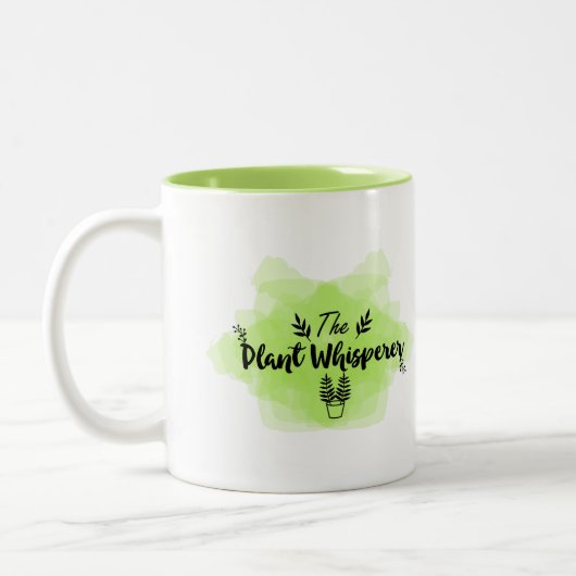 Abstract groen planten- de Plant whisker Tweekleurige Koffiemok (Links)