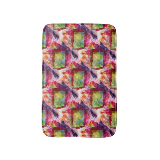 Abstract groen, rood behang badmat (Voorkant Verticaal)