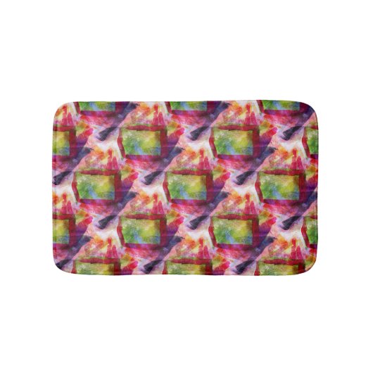 Abstract groen, rood behang badmat (Voorkant)