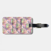 Abstract groen, rood behang bagagelabel (Achterkant horizontaal)