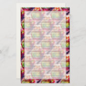 Abstract groen, rood behang briefpapier (Voorkant / Achterkant)