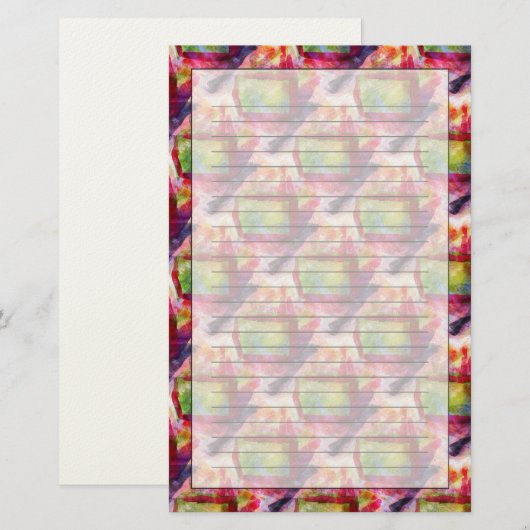 Abstract groen, rood behang briefpapier (Voorkant / Achterkant)