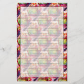 Abstract groen, rood behang briefpapier (Voorkant)