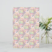 Abstract groen, rood behang briefpapier (Staand voorkant)