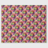 Abstract groen, rood behang cadeaupapier (Vlak)