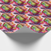 Abstract groen, rood behang cadeaupapier (Hoek)