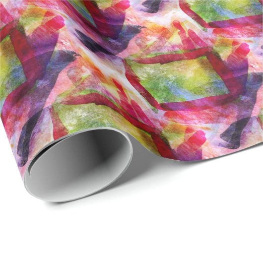 Abstract groen, rood behang cadeaupapier (Rol Hoek)