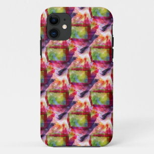 Abstract groen, rood behang Case-Mate iPhone case