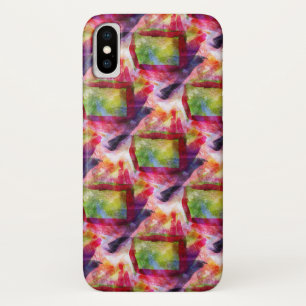 Abstract groen, rood behang iPhone x hoesje