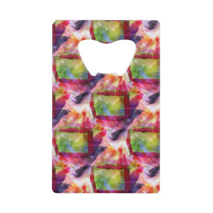 Abstract groen, rood behang creditkaart flessenopener