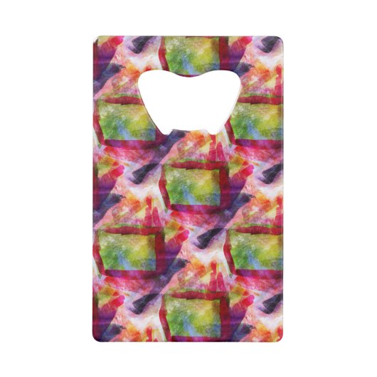 Abstract groen, rood behang creditkaart flessenopener (Voorkant)