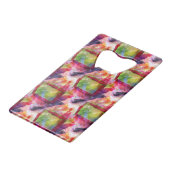 Abstract groen, rood behang creditkaart flessenopener (Voorkant Gekanteld)