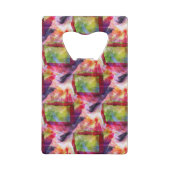 Abstract groen, rood behang creditkaart flessenopener (Achterkant)