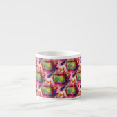 Abstract groen, rood behang espresso kop (Voorkant)