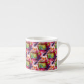 Abstract groen, rood behang espresso kop (Rechts)