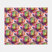 Abstract groen, rood behang fleece deken (Voorkant (Horizontaal))