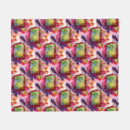 Abstract groen, rood behang fleece deken (Voorkant (Horizontaal))