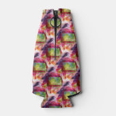 Abstract groen, rood behang flesjeskoeler (Achterkant)