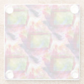 Abstract groen, rood behang glazen onderzetter (Achterkant)