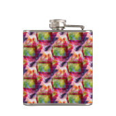 Abstract groen, rood behang heupfles (Achterkant)