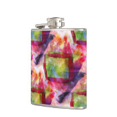 Abstract groen, rood behang heupfles (Links)