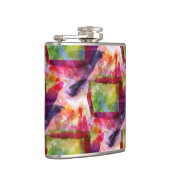 Abstract groen, rood behang heupfles (Rechts)