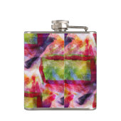 Abstract groen, rood behang heupfles (Achterkant)