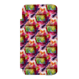 Abstract groen, rood behang
