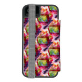 Abstract groen, rood behang incipio iPhone portemonnee hoesje (Agenda Achterkant)