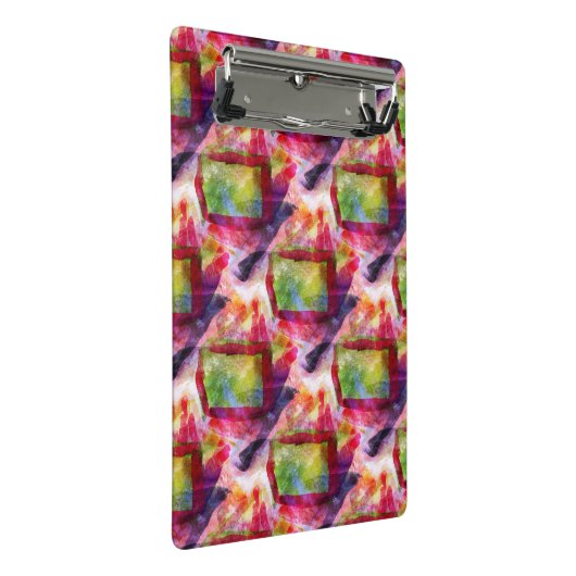 Abstract groen, rood behang mini klembord (Schuin)