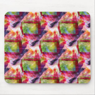 Abstract groen, rood behang muismat