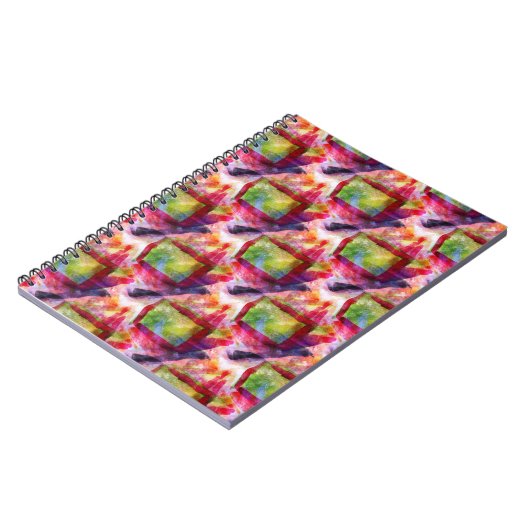 Abstract groen, rood behang notitieboek (Linkerzijde)