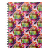 Abstract groen, rood behang notitieboek (Voorkant)