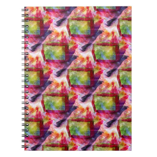 Abstract groen, rood behang notitieboek (Voorkant)