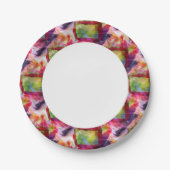 Abstract groen, rood behang papieren bordje (Voorkant)