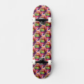 Abstract groen, rood behang persoonlijk skateboard (Voorkant)