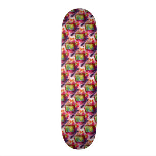 Abstract groen, rood behang persoonlijk skateboard