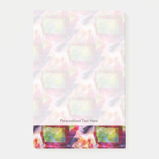 Abstract groen, rood behang post-it® notes (Voorkant)