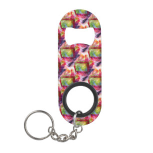 Abstract groen, rood behang sleutelhanger flessenopener