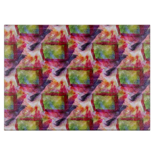 Abstract groen, rood behang snijplank (Voorkant)