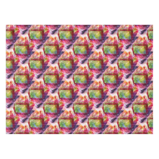 Abstract groen, rood behang tafelkleed (Voorkant (Horizontaal))