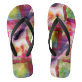 Abstract groen, rood behang teenslippers (Voetbed)