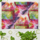 Abstract groen, rood behang theedoek (Gevouwen)