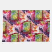 Abstract groen, rood behang theedoek (Horizontaal)