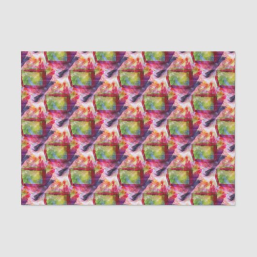 Abstract groen, rood behang tissuepapier (Voorkant)