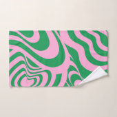 Abstract Groen Roze Marmer Vet Modern Minimalistis Bad Handdoek (Handdoek)
