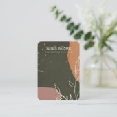 Abstract Groen Rust Leaf Ketting Earning Display Visitekaartje (Staand voorkant)